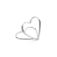 ültetőkártya tartó szív (10 db/cs) - ezüst