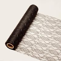 29 cm széles csipke futó (5 m) - fekete