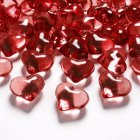 szív dekorkő 20 mm (30 db/cs) - piros