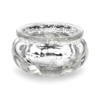 gyertyatartó öblös üveg 3 cm - ezüst