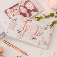 lánybúcsú fotóalbum - Team Bride, virágos
