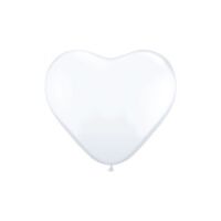 szív alakú lufi 25 cm - fehér