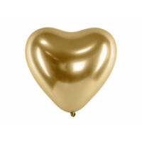 szív alakú lufi 30 cm - arany