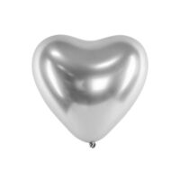 szív alakú lufi 30 cm - ezüst