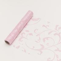 23,5 cm széles inda mintás organza futó (5 m) - rózsaszín