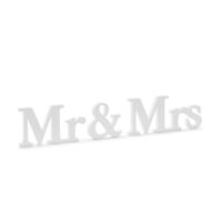 Mr és Mrs fa asztali dekoráció - fehér