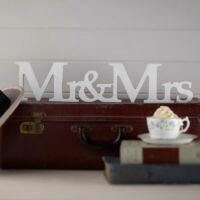 Mr és Mrs asztali dekoráció - fehér