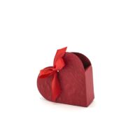 szív alakú papírdoboz (10 db/cs) - piros