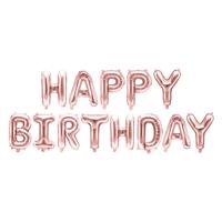 szülinapi fólia lufi - Happy Birthday, rose gold