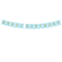 szülinapi füzér - Happy Birthday, világoskék