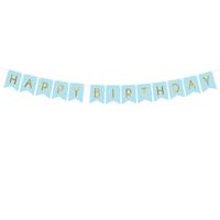 szülinapi füzér - Happy Birthday, világoskék