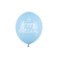 szülinapi lufi 30 cm - Happy Birthday, világoskék
