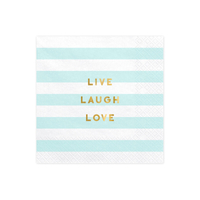 szalvéta 33x33 cm 3 rétegű (20 db/cs) - Live Laugh Love, világoskék
