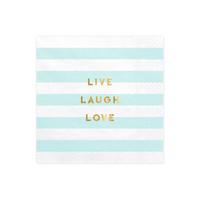 szalvéta 33x33 cm 3 rétegű (20 db/cs) - Live Laugh Love, világoskék