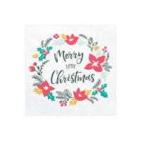 szalvéta 33x33 cm 3 rétegű (20 db/cs) - Merry Christmas koszorú