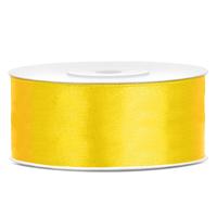 25 mm széles szatén szalag (25 m) - citromsárga