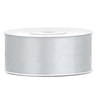 25 mm széles szatén szalag (25 m) - ezüst