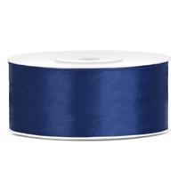 25 mm széles szatén szalag (25 m) - tengerészkék