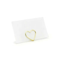 ültetőkártya tartó szív (10 db/cs) - arany