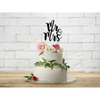 esküvői tortadísz (karton) - Mr és Mrs, fekete