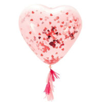 szív alakú konfetti lufi - Valentin