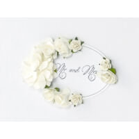 esküvői vendégkönyv - virágos, fehér